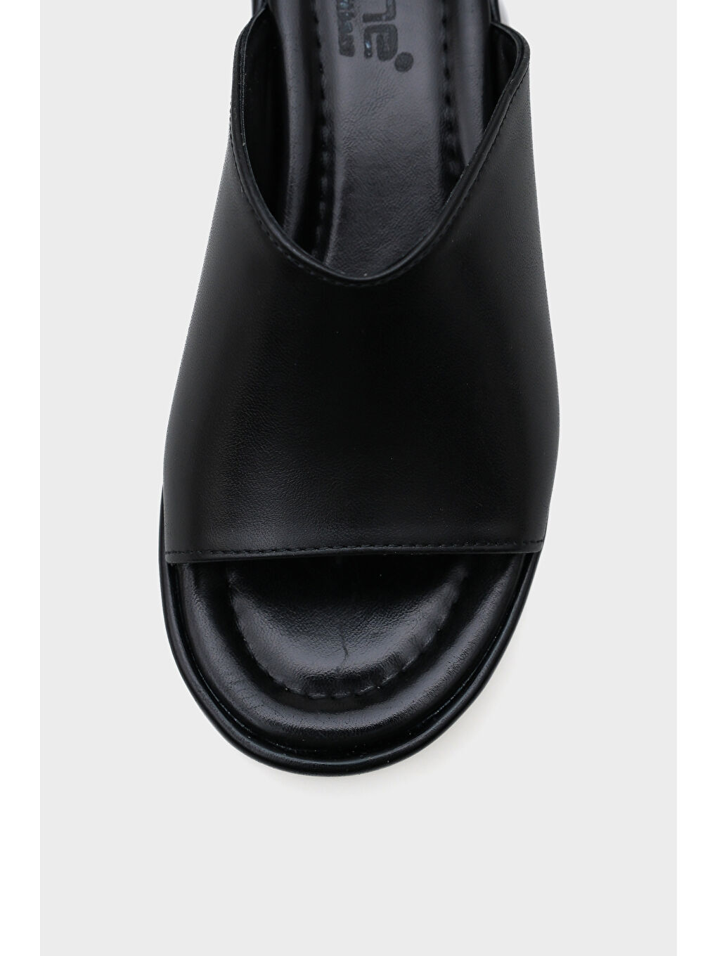 Siyah Marta Platform Metalik Tek Bantlı Kadın Terlik-2