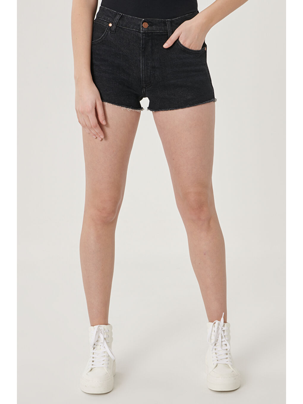 Siyah Denim Jean Şort-2