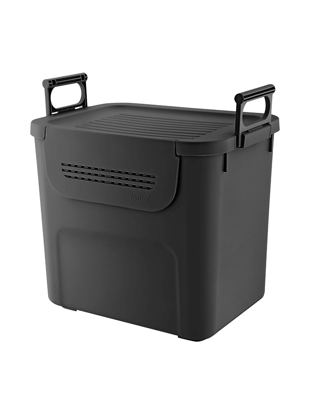 Motek 30 Litre Çok Amaçlı Organizer Saklama Kutusu Antrasit (3 Adet) - 3