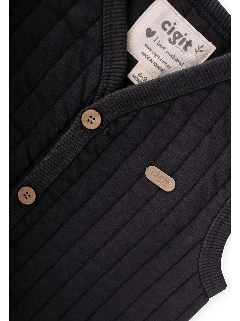 Kapitone Yelek 0-4 Yaş Antrasit-2