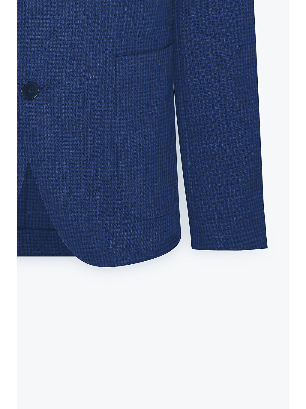 Erkek Lacivert Slim Fit Dar Kesim Kırlangıç Yaka Desenli Ceket-1