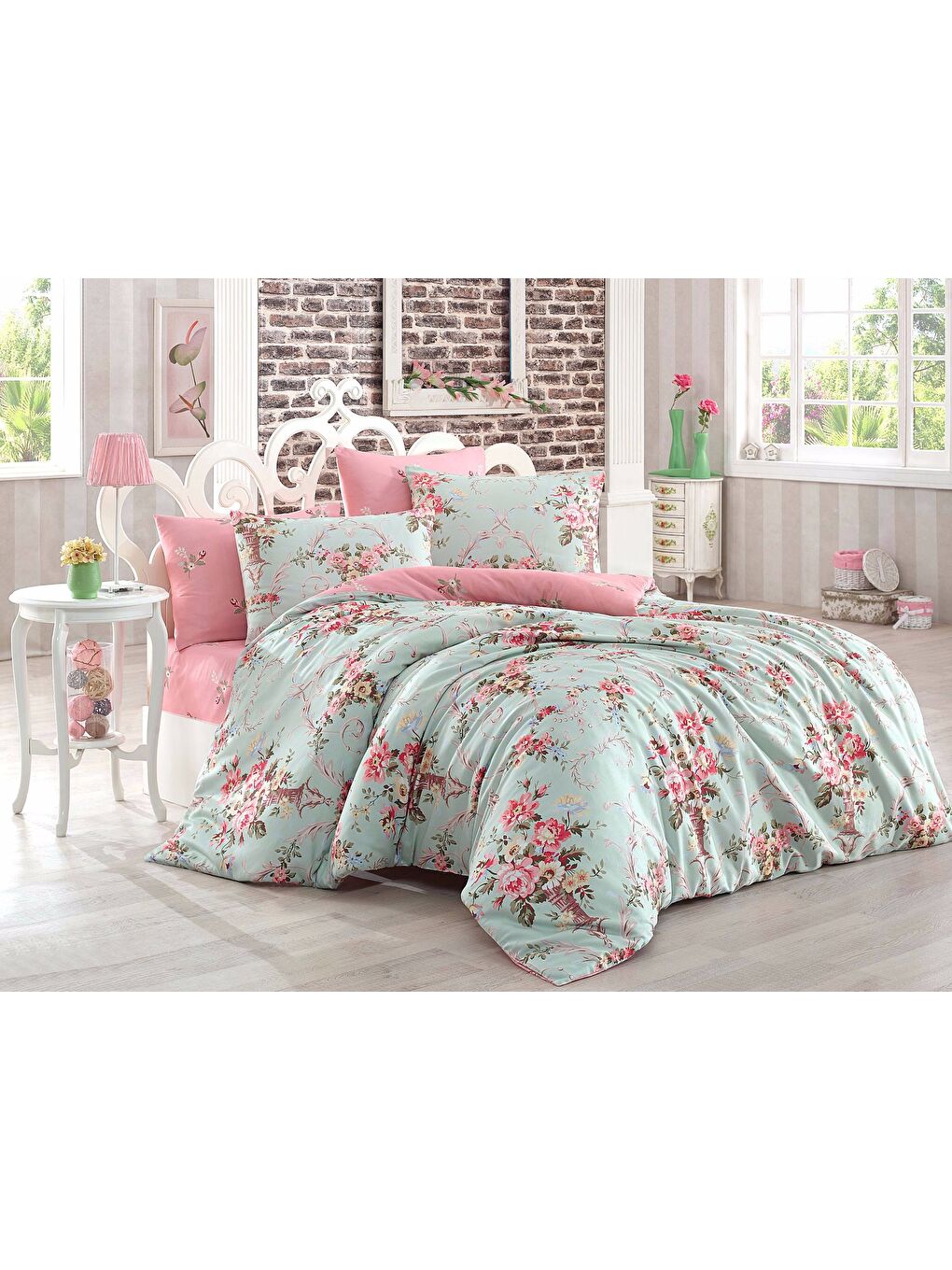 Yeşil Doğal Pike Baskılı Kids 140x230cm Alanur Mint