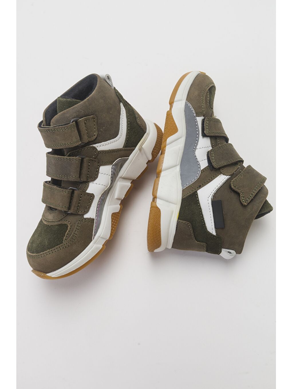 Erkek Çocuk Haki Hakiki Deri Anatomik Günlük Bot-3