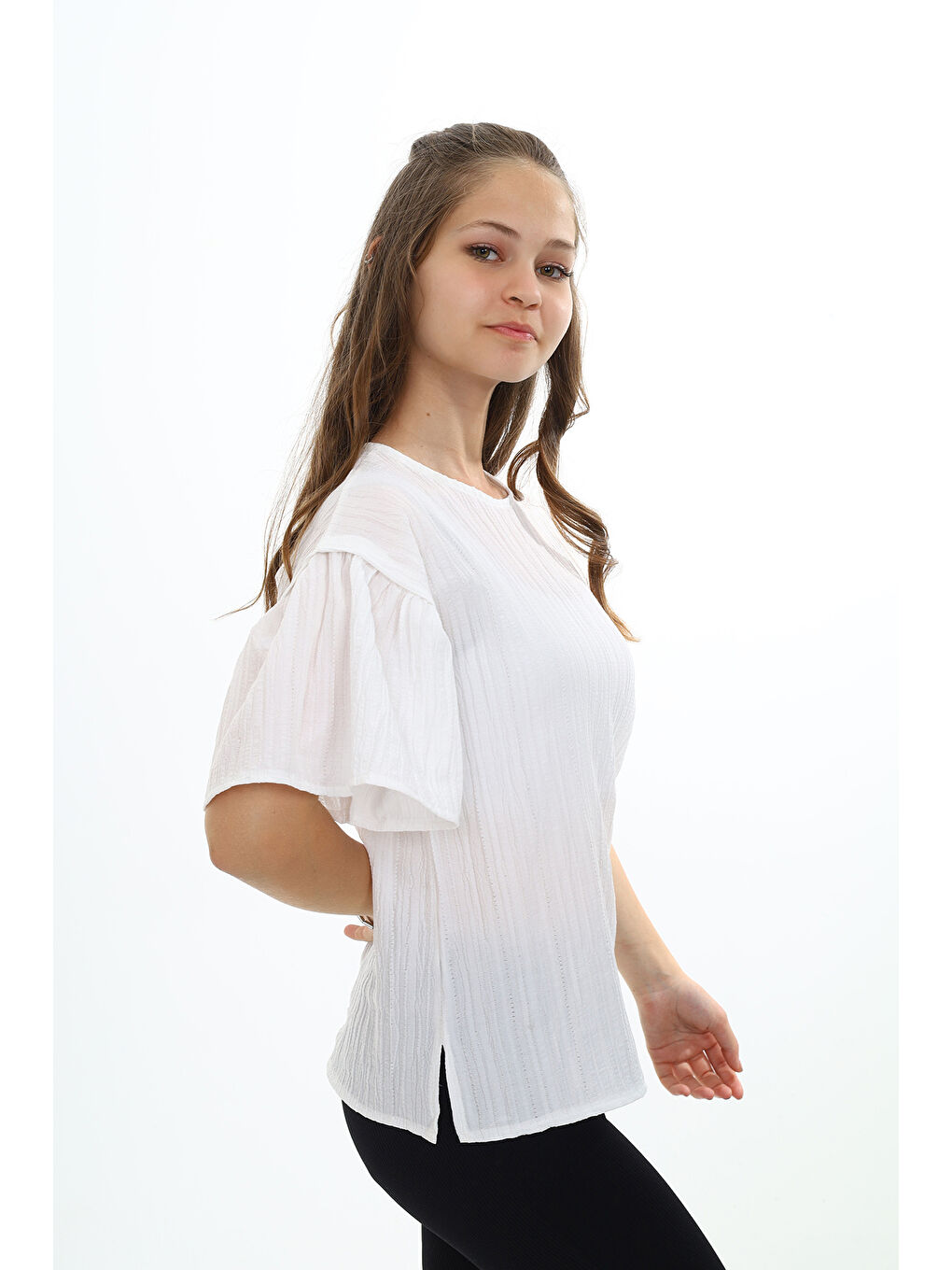 Beyaz Kız Çocuk Okul Tişört-2