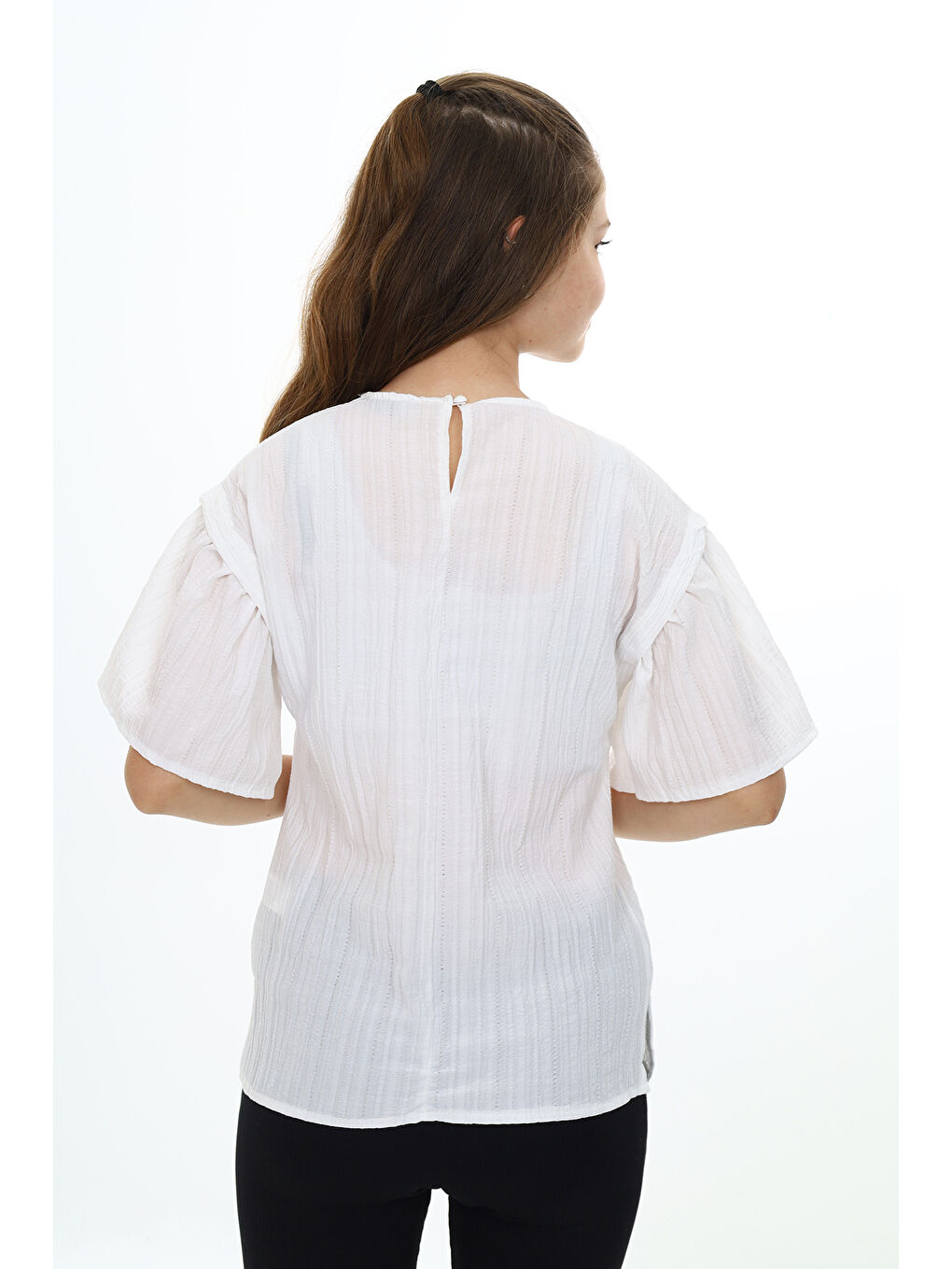 Beyaz Kız Çocuk Okul Tişört-3