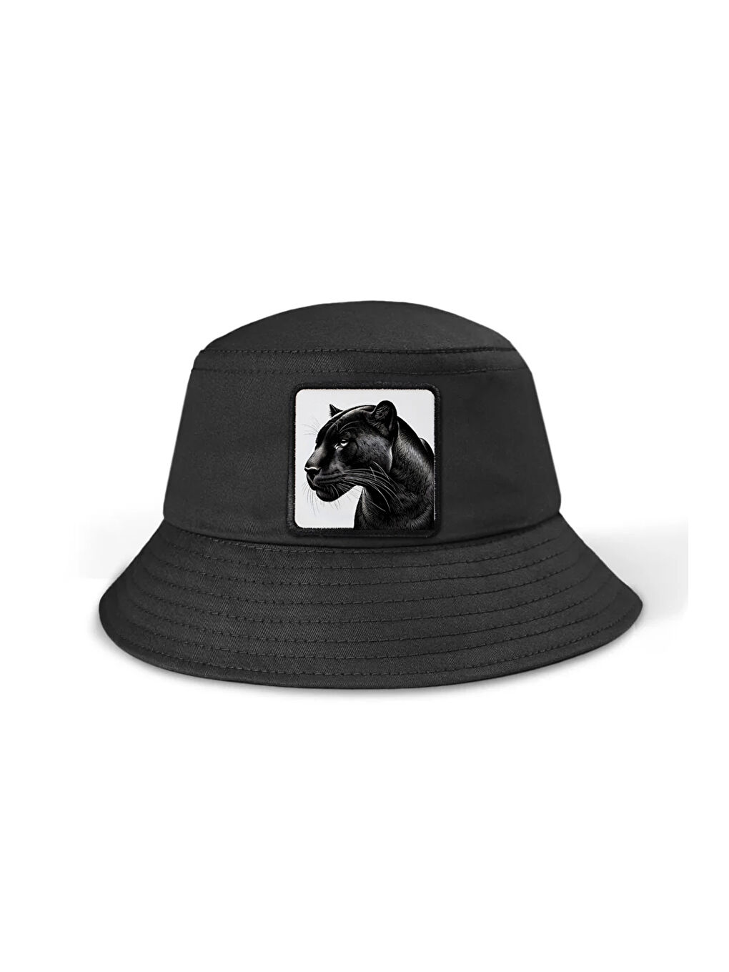 Panter Logolu Bucket Siyah Şapka