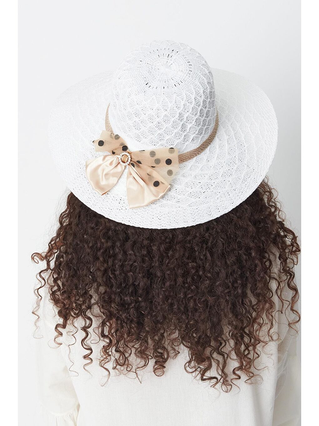 Merserize Plaj Şapkası T24740-04 Beyaz-1