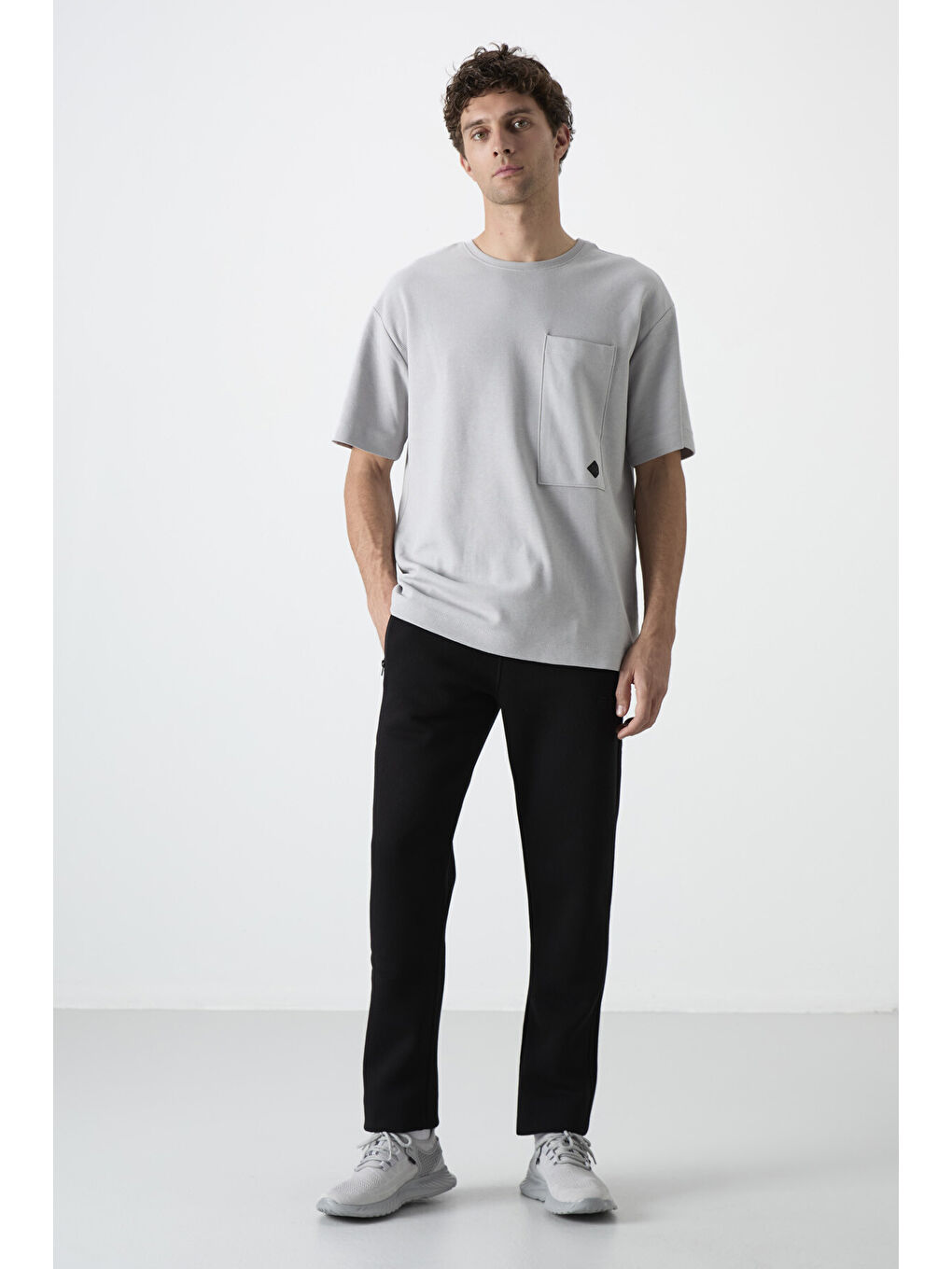 Carlo Siyah Fermuar Cepli Şardonlu Erkek Eşofman Alt - 84942