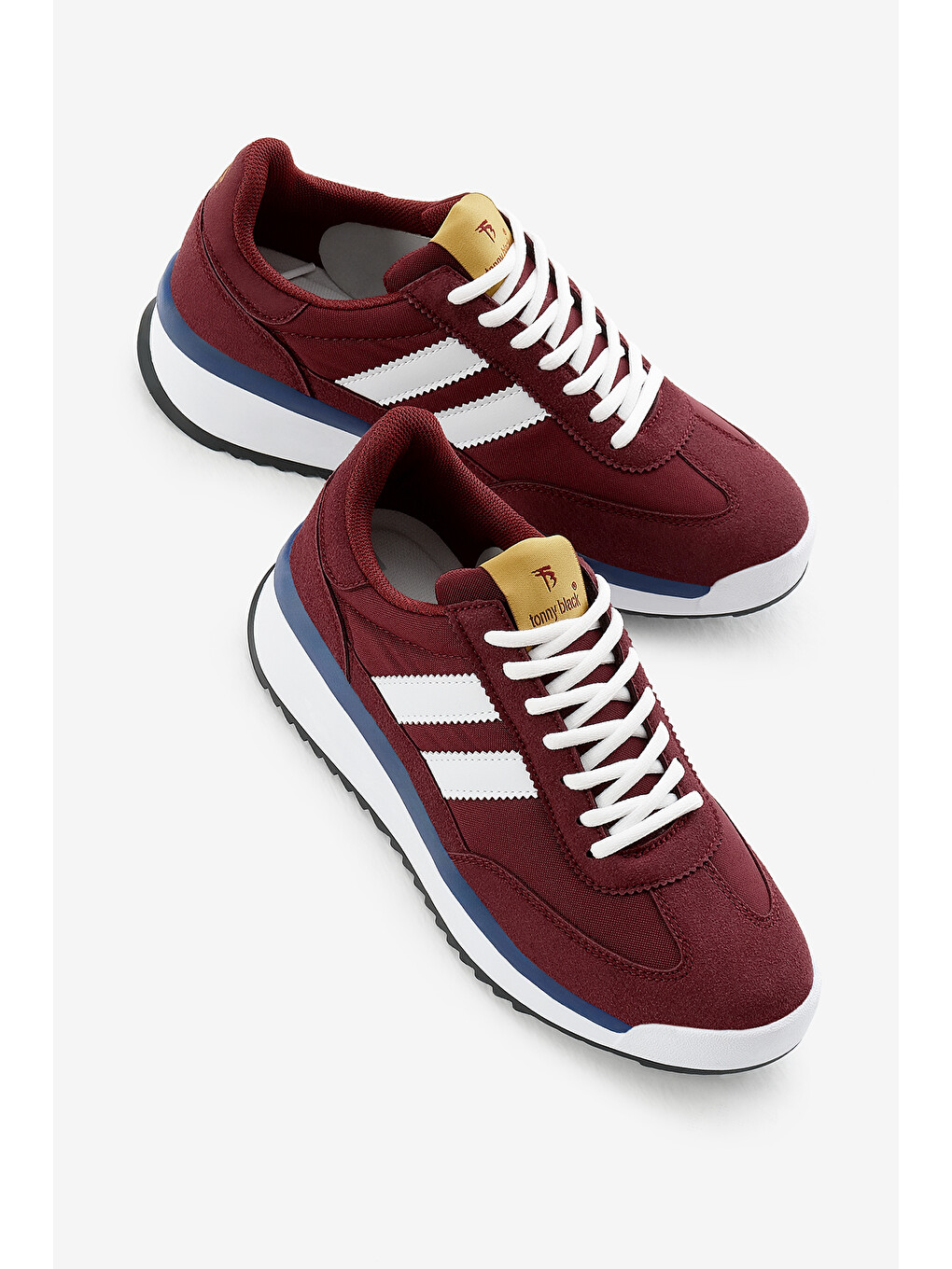 Unisex Bordo Termo Taban Çift Şeritli Bağcıklı Spor Ayakkabı-2
