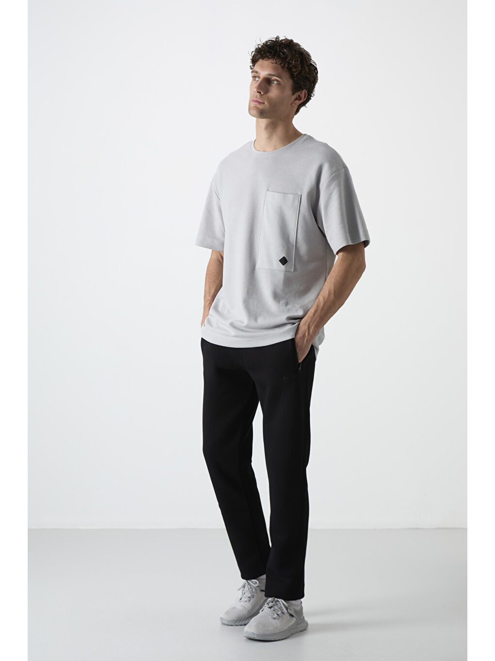 Carlo Siyah Fermuar Cepli Şardonlu Erkek Eşofman Alt - 84942-8