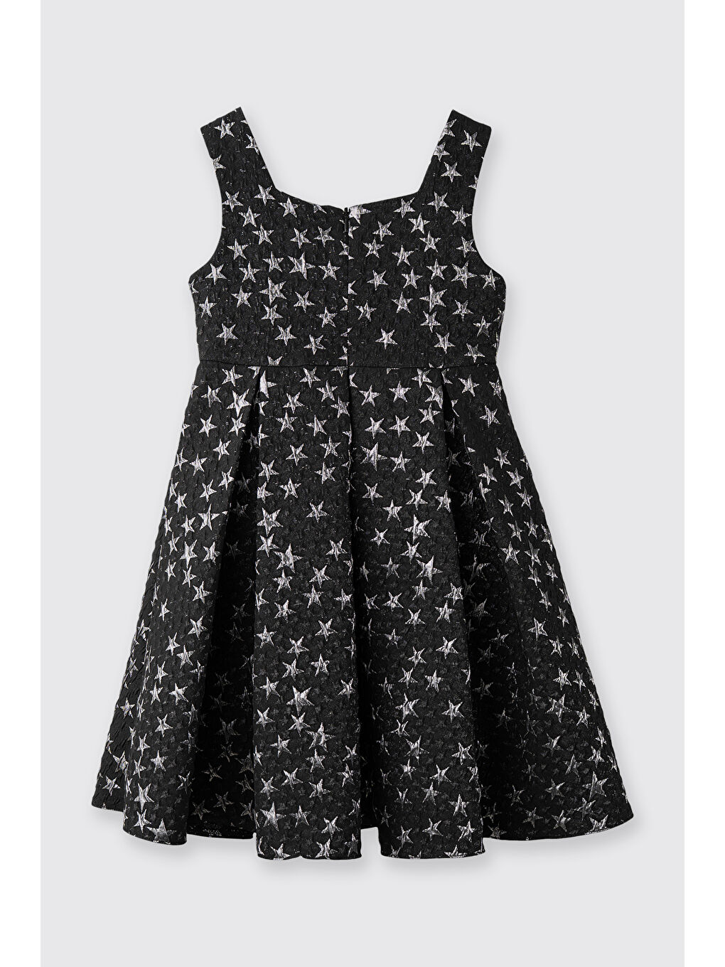 Kız Çocuk Yıldız Desenli Abiye Siyah Parti Elbisesi-3