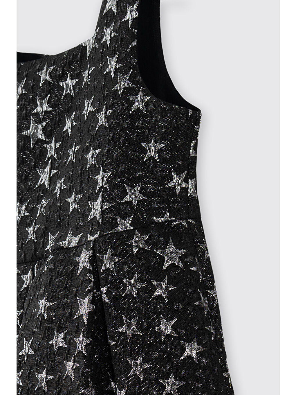 Kız Çocuk Yıldız Desenli Abiye Siyah Parti Elbisesi-4