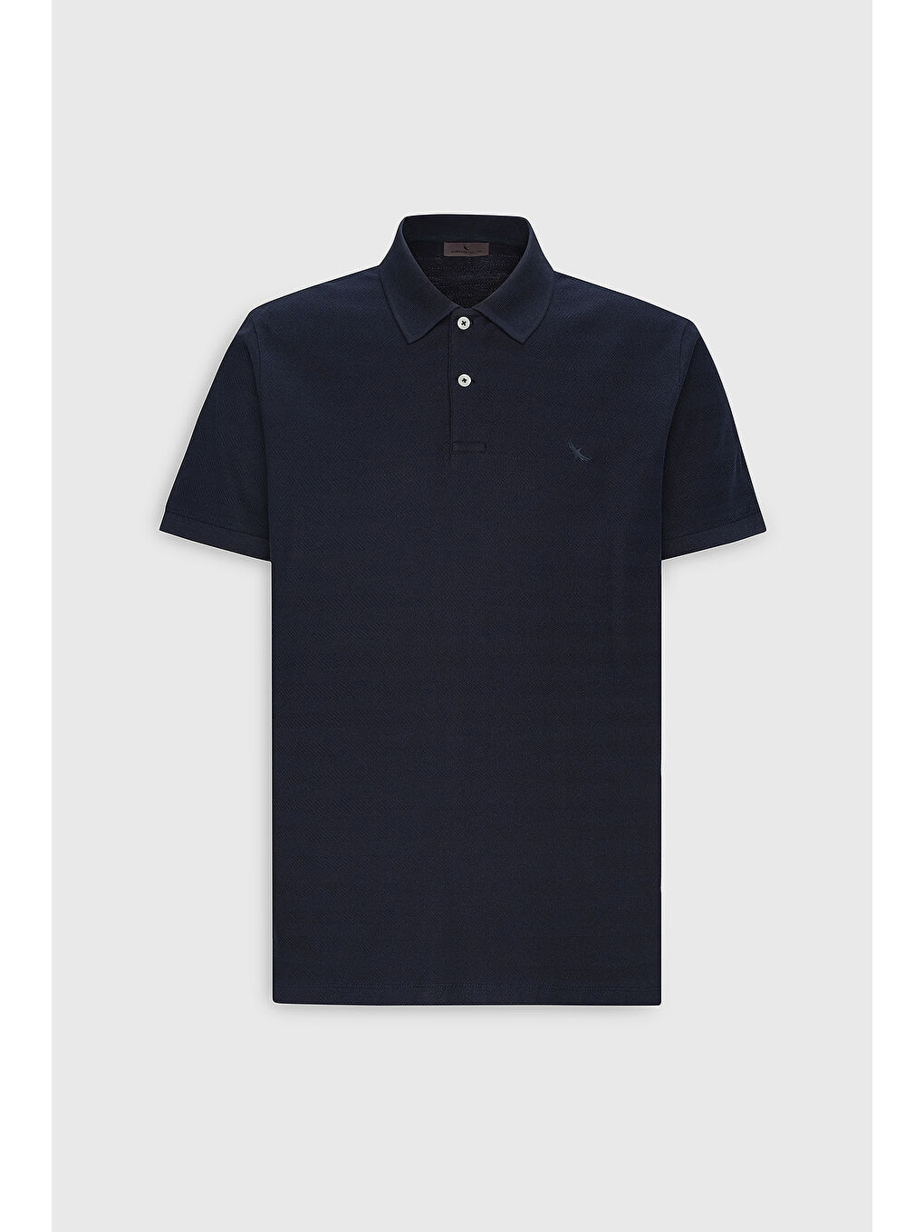 Erkek Lacivert %100 Pamuk Slim Fit Dar Kesim Polo Yaka Jakarlı Tişört-5