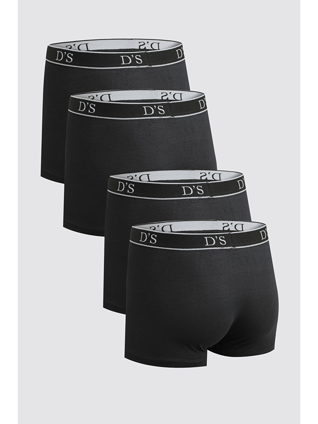 Siyah Beli Lastikli Marka Logolu Elastanlı Esneyebilen 4'lü Boxer Set-1