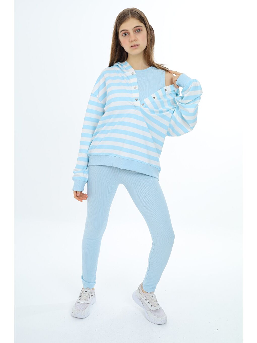 Lila Kız Çocuk Üçlü Taytlı Takım-1