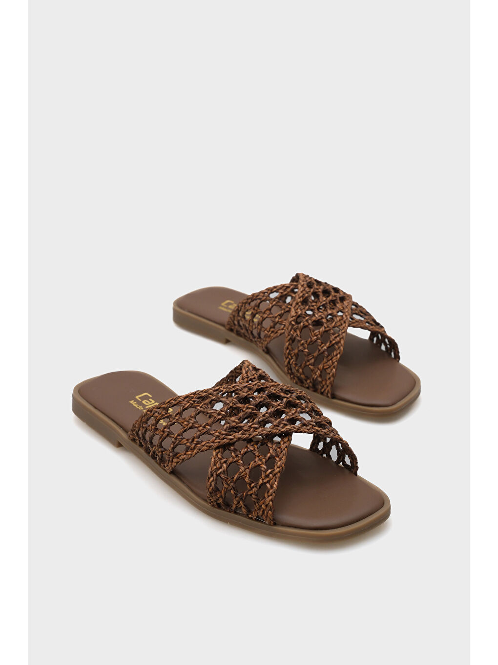 Kahverengi Loree Hasır Kadın Terlik-1