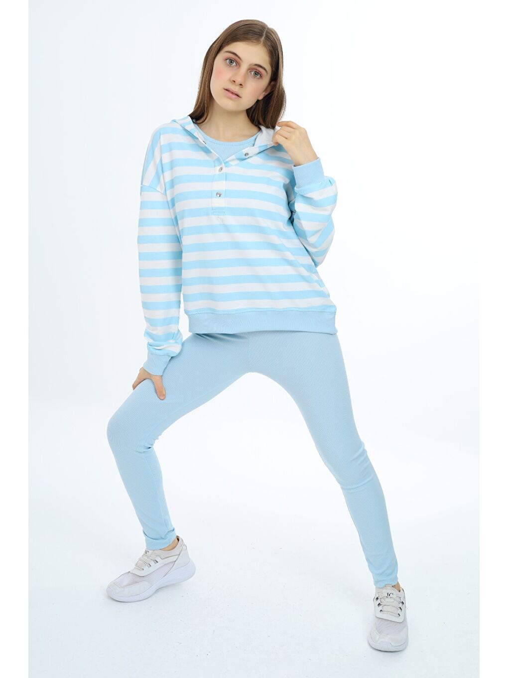 Lila Kız Çocuk Üçlü Taytlı Takım-2