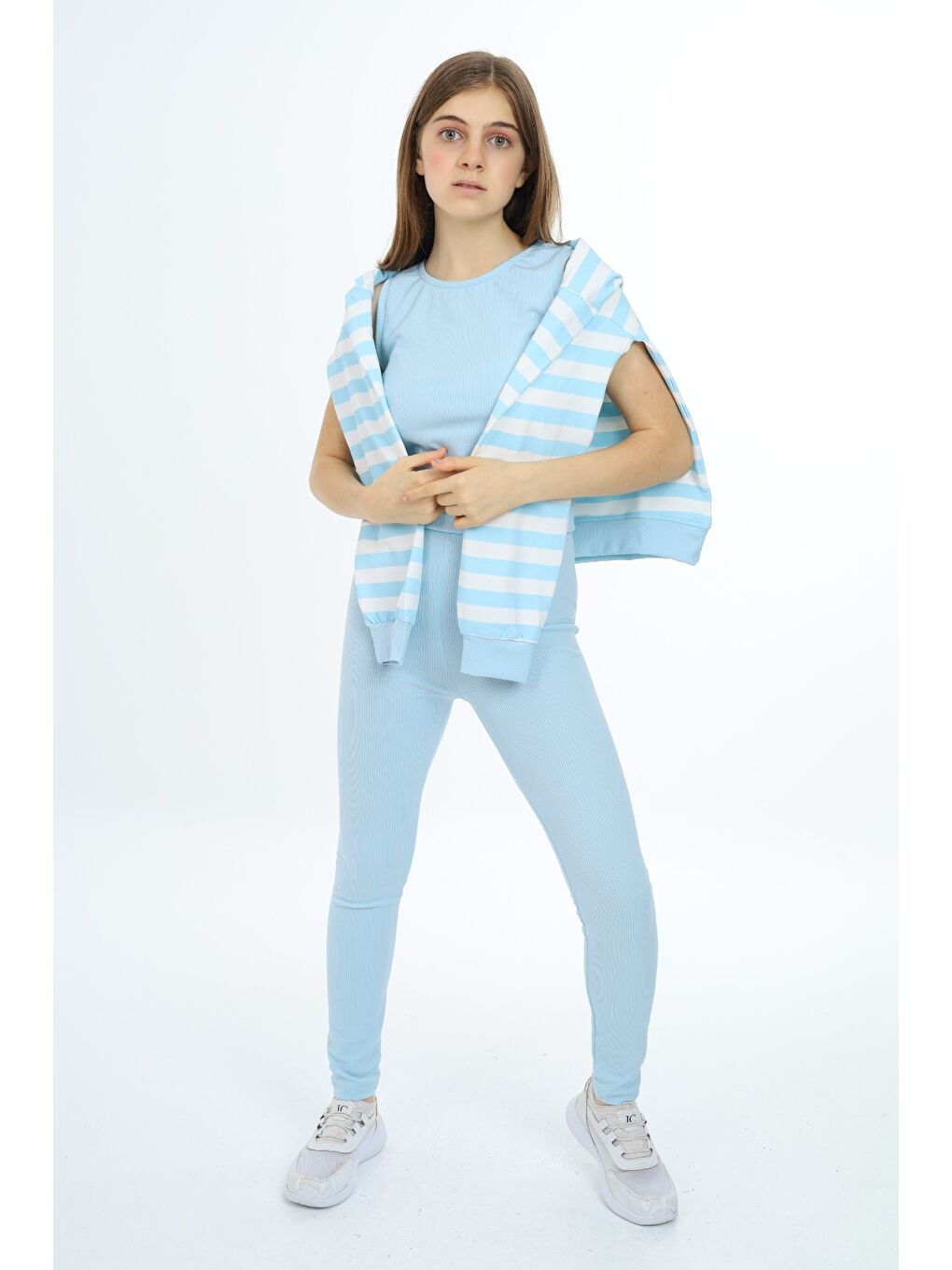 Lila Kız Çocuk Üçlü Taytlı Takım-3