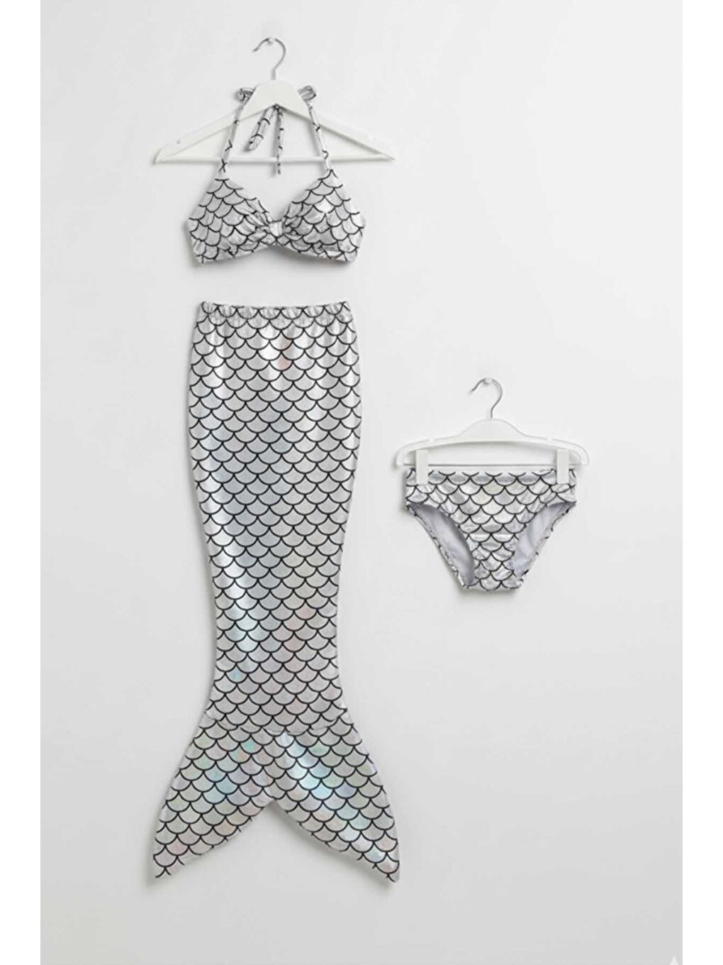 Gri Hologram Deniz Kızı Kostümü