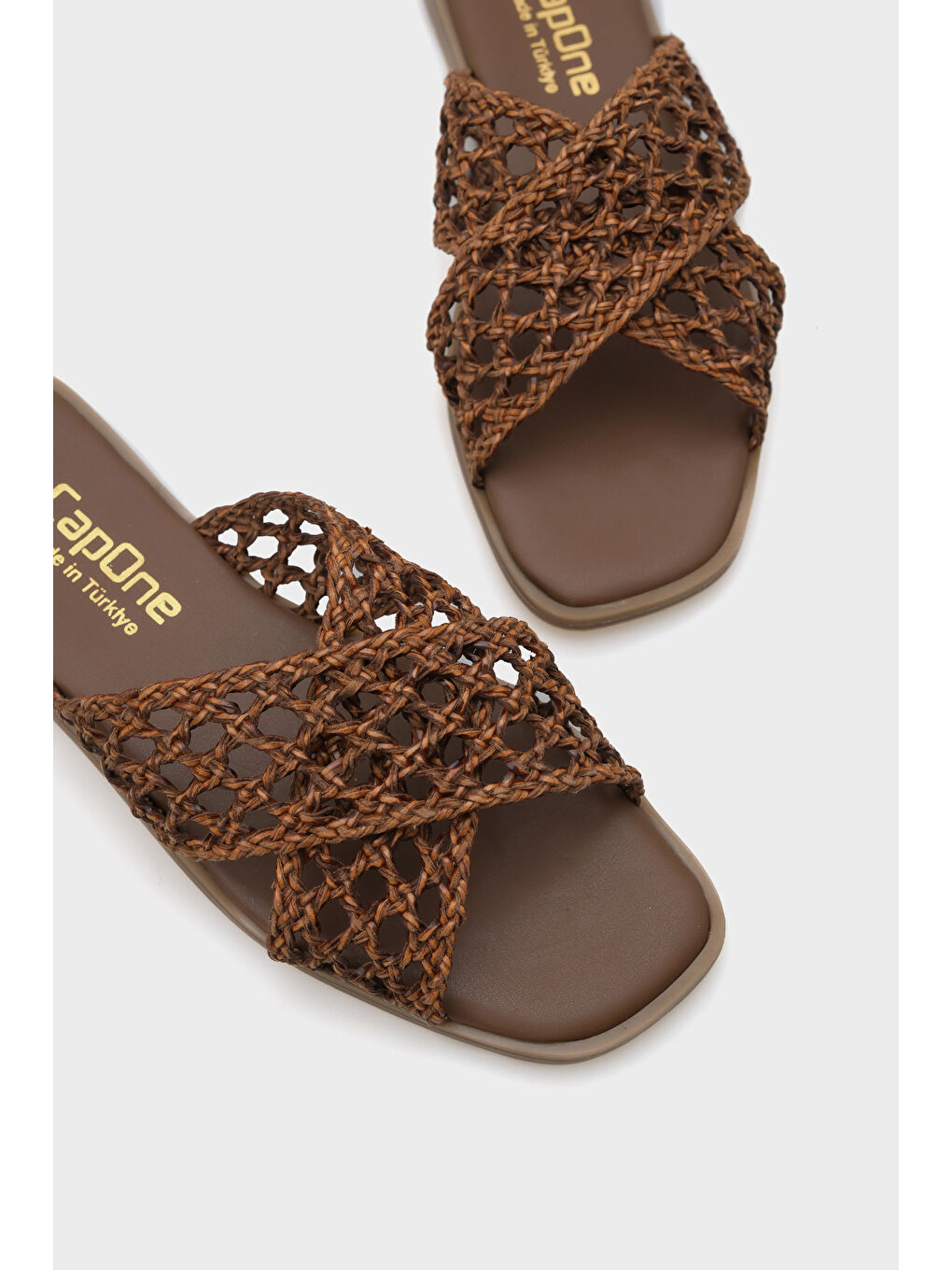 Kahverengi Loree Hasır Kadın Terlik-3