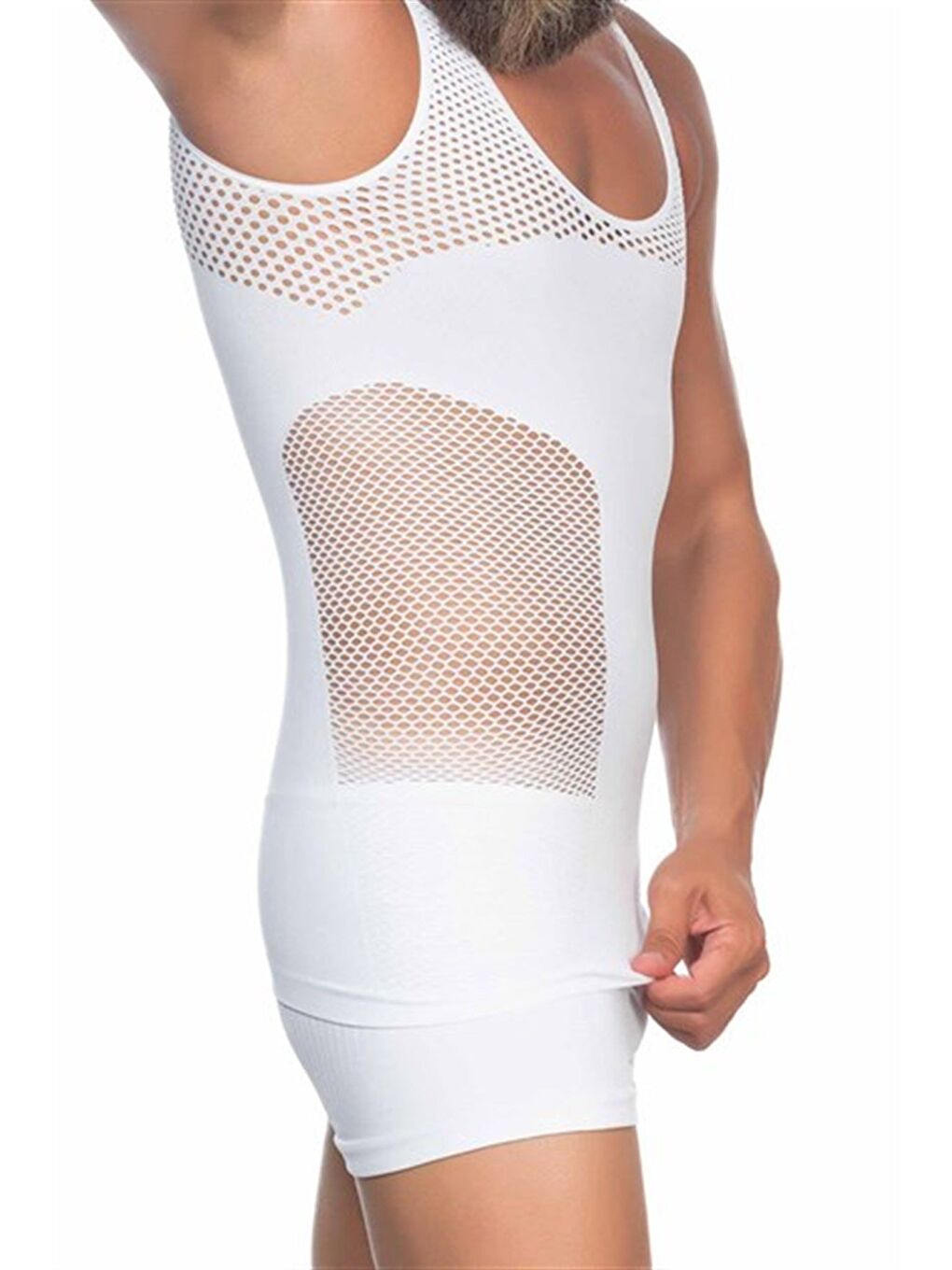 C11006 Erkek Atlet Korse Beyaz-1