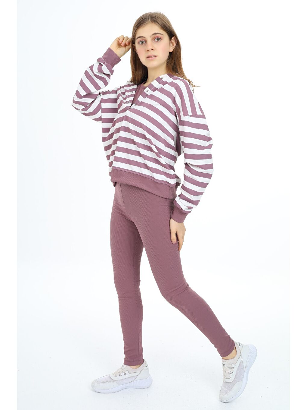 Mürdüm Kız Çocuk Üçlü Taytlı Takım-2