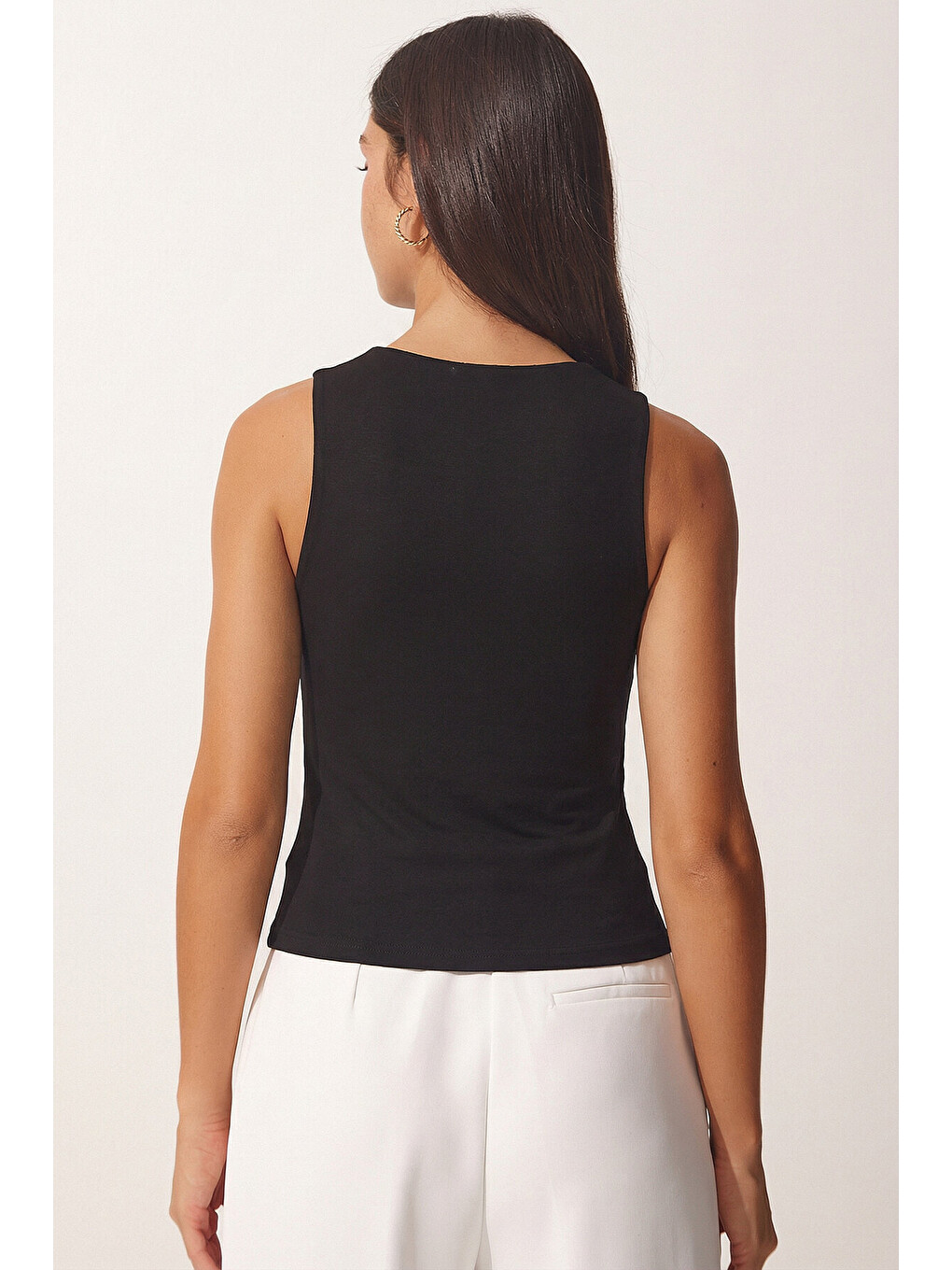 Siyah 2’li Paket Basic Crop Viskon Bluz SİYAH EKRU LRN0012-2