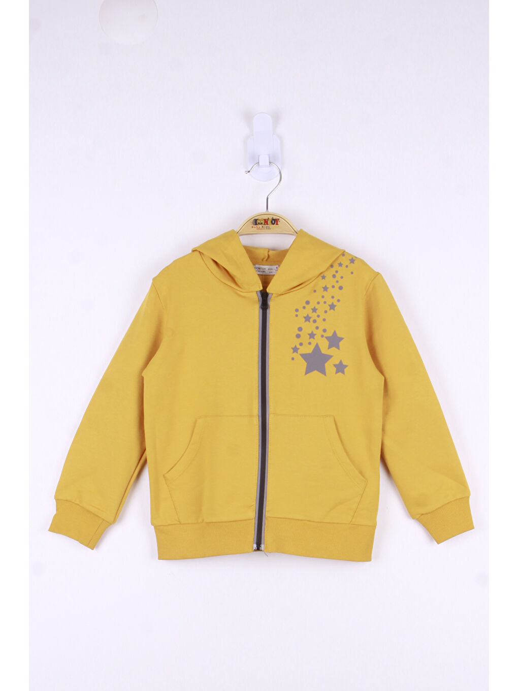 Sarı Kız Çocuk Yıldız Baskılı Hırka