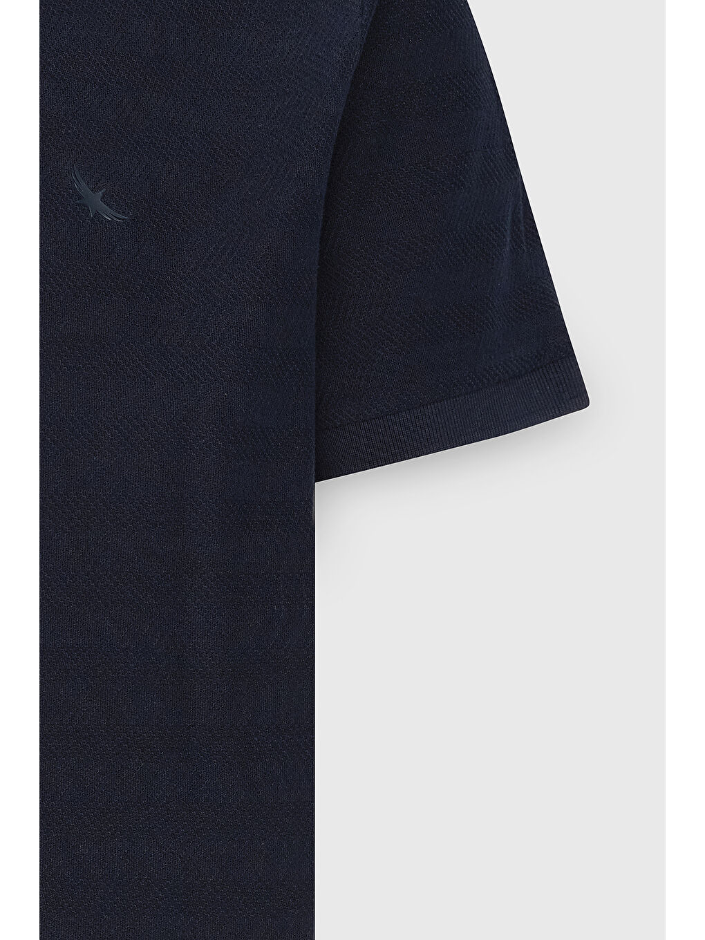 Erkek Lacivert %100 Pamuk Slim Fit Dar Kesim Polo Yaka Jakarlı Tişört-7