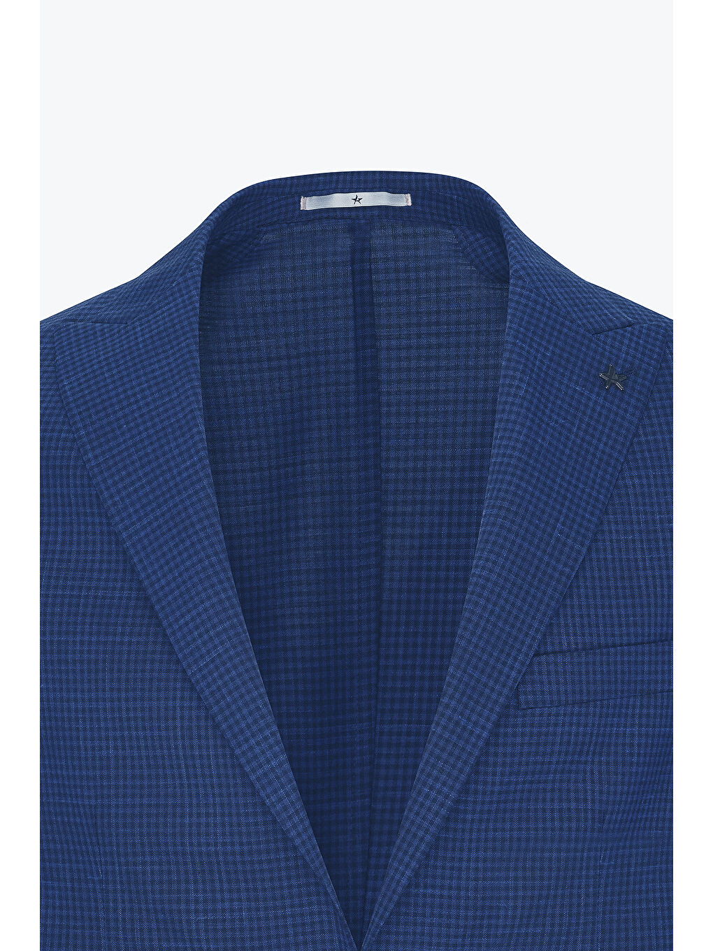 Erkek Lacivert Slim Fit Dar Kesim Kırlangıç Yaka Desenli Ceket-10