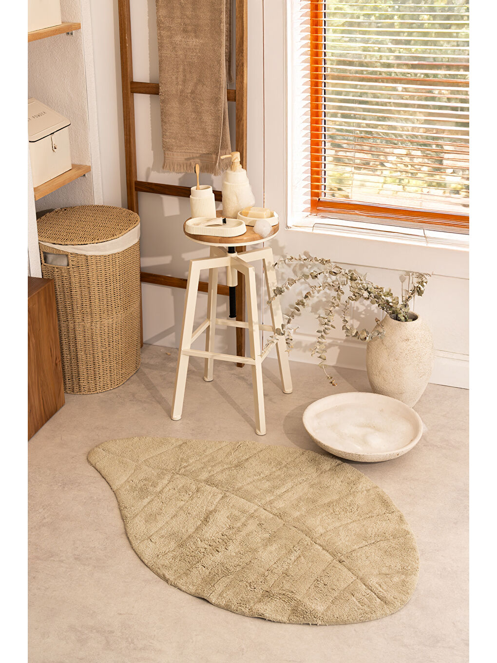 Yeşil Tropic Tekli Banyo Paspası %100 Pamuk 70x110 Mint