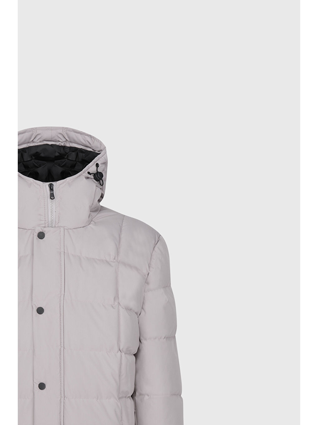 Bej Erkek Taş Standart Fit Normal Kesim Kapüşonlu Dik Yaka Yan Cepli Kaban-7