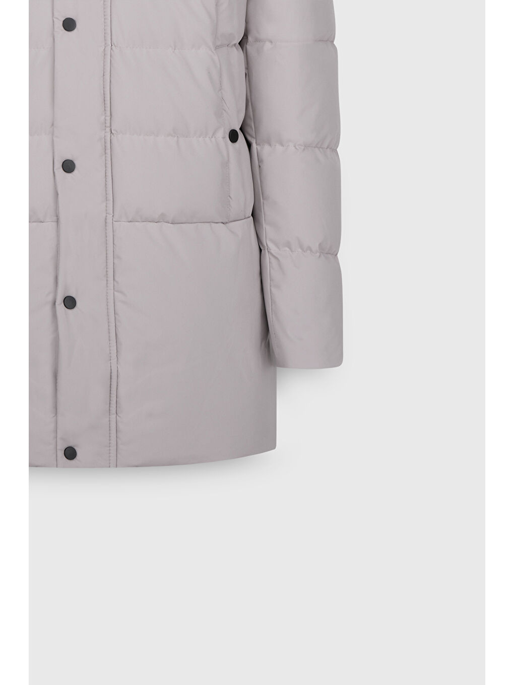 Bej Erkek Taş Standart Fit Normal Kesim Kapüşonlu Dik Yaka Yan Cepli Kaban-8