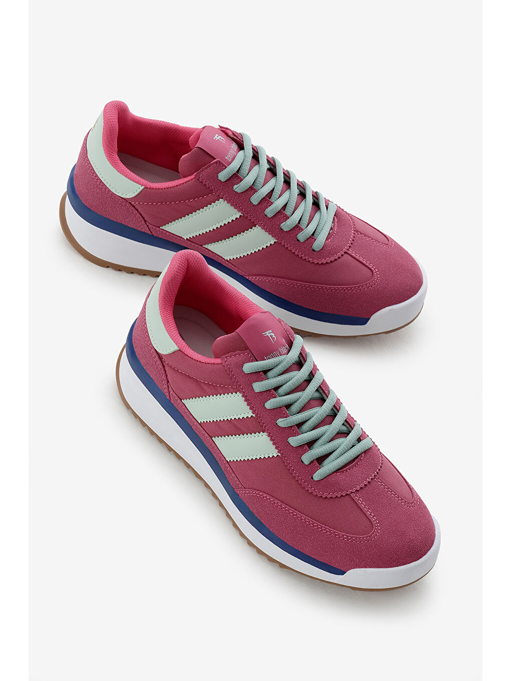 Unisex Fuşya Termo Taban Çift Şeritli Bağcıklı Spor Ayakkabı-2