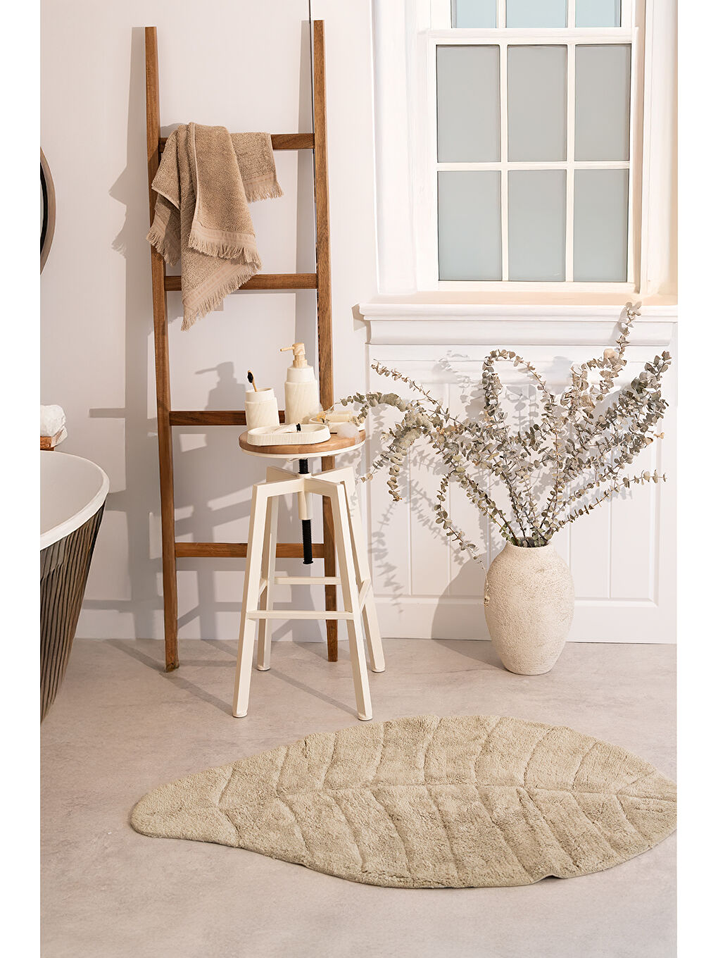 Yeşil Tropic Tekli Banyo Paspası %100 Pamuk 70x110 Mint-3