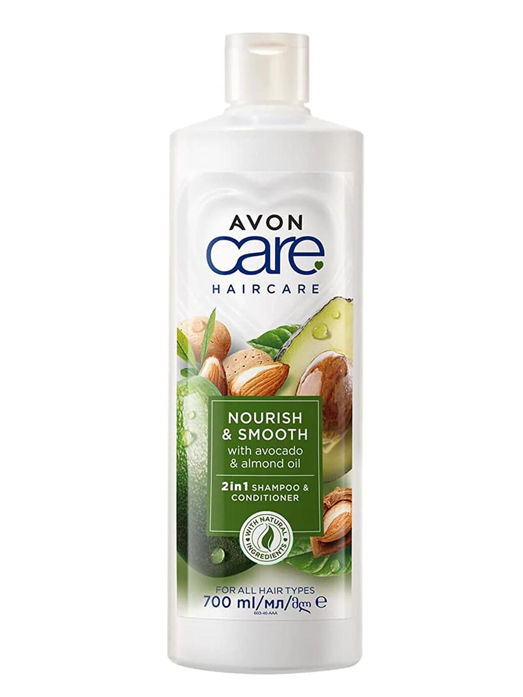 AVON Renksiz Care Avokado ve Badem Yağı içeren Şampuan ve Saç Bakım Kremi 700 Ml.