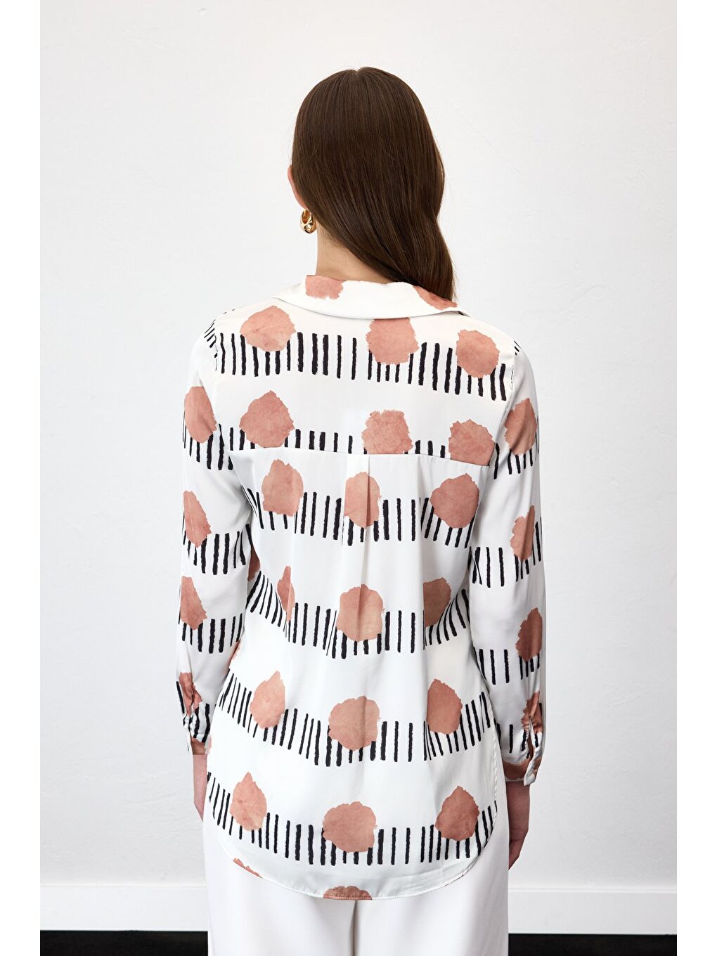 Kahverengi Desenli Klasik Gömlek - Mocha-6