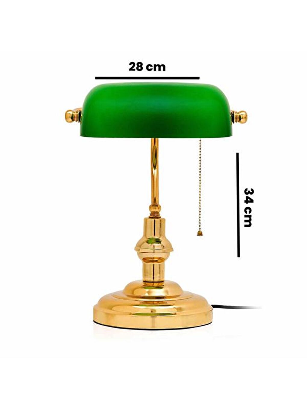 Sarı Banker Masa Lambası - Altın-6