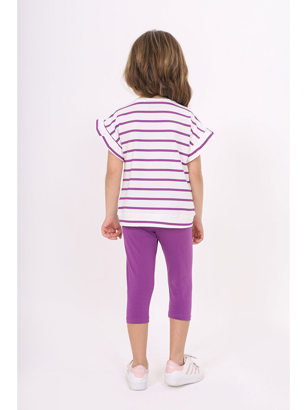 Mor Kız Çocuk Baskılı Kaprili Takım-2