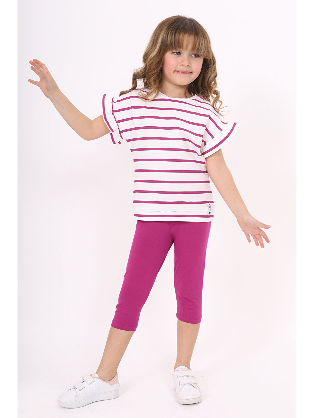 Mor Kız Çocuk Baskılı Kaprili Takım-3