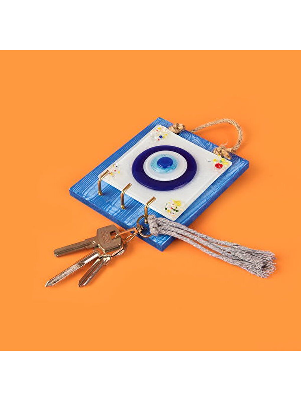 Deco Nazar Anahtar Askısı - Mavi - 15 cm-1