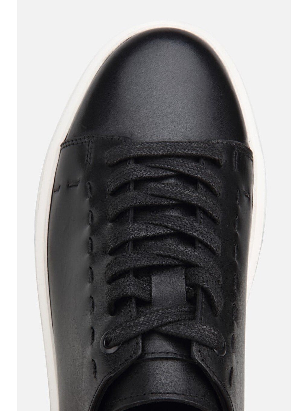 Erkek Siyah Bağcıklı Kalın Tabanlı Günlük Sneaker-3