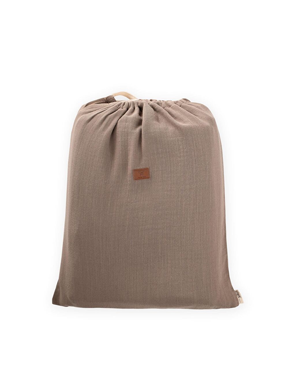 Kahverengi Keseli Müslin Nevresim Takımı 100X135 Cm +/ - 3Cm Çarşaf 120X150 Yastık 35X45 Cm Toprak-1