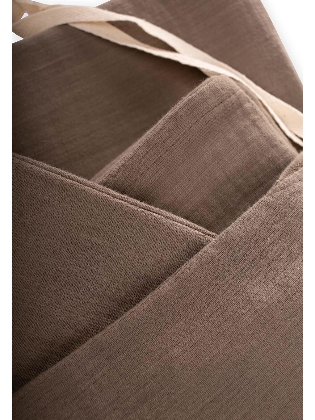 Kahverengi Keseli Müslin Nevresim Takımı 100X135 Cm +/ - 3Cm Çarşaf 120X150 Yastık 35X45 Cm Toprak-2