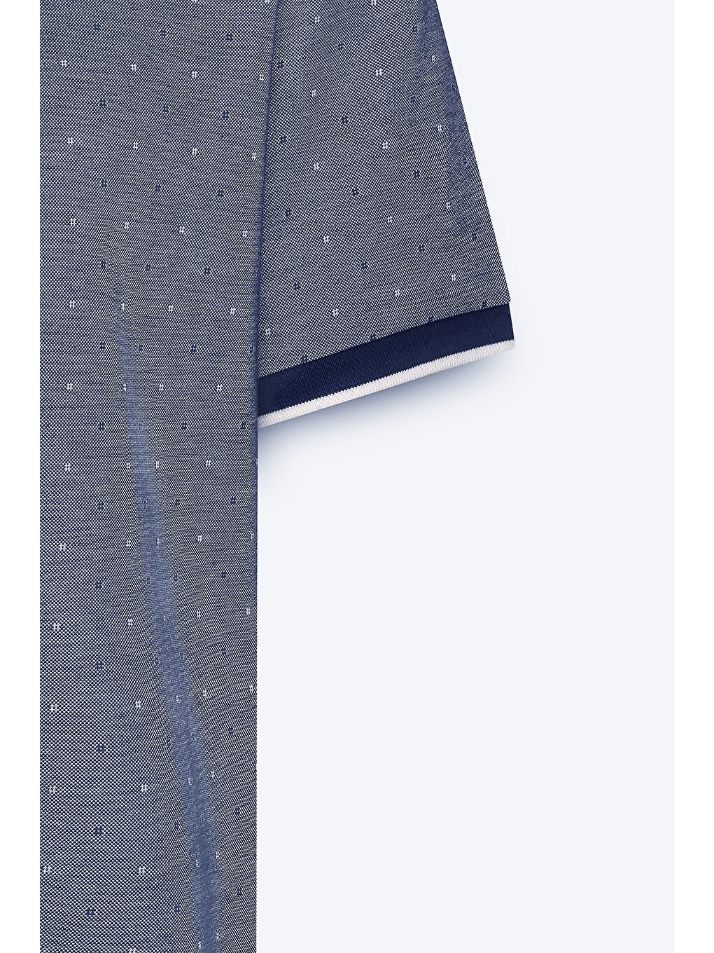 Erkek Lacivert Regular Fit Rahat Kesim Polo Yaka Pamuklu Cepli Jakarlı Tişört-7