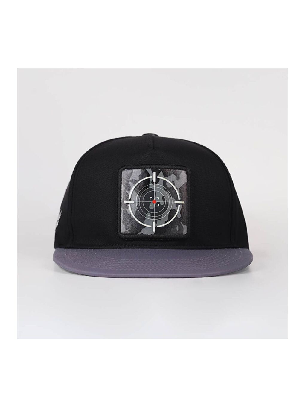 Kamuflaj Logolu Gri-Siyah Hip Hop Şapka