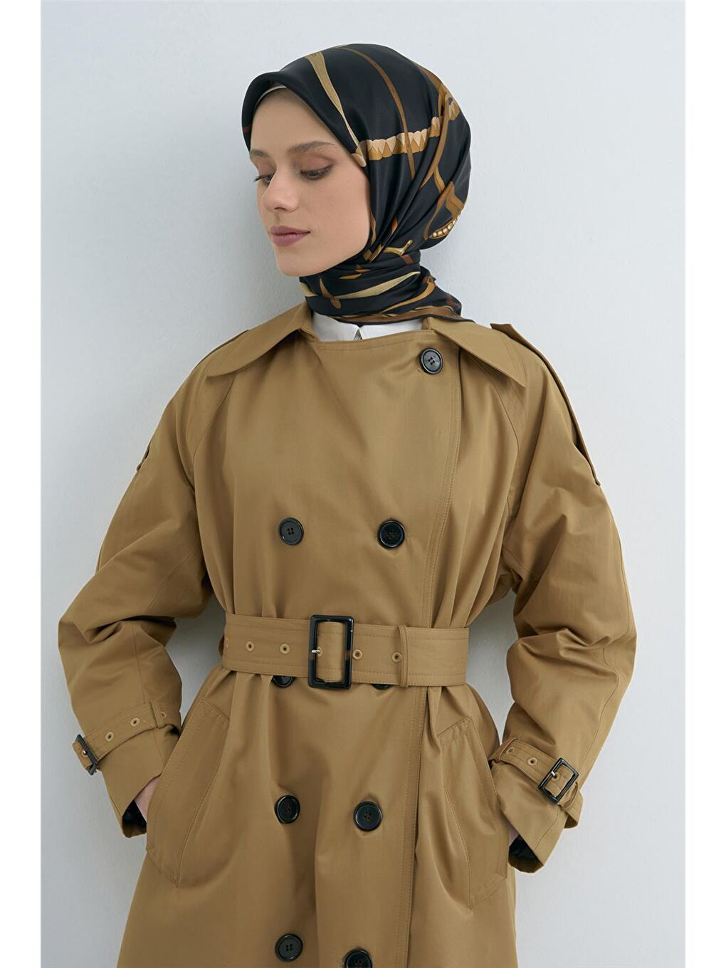 Siyah Saf İpek Twill Eşarp 9517D 04-1