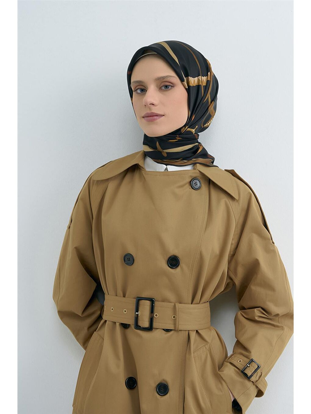 Siyah Saf İpek Twill Eşarp 9517D 04-2