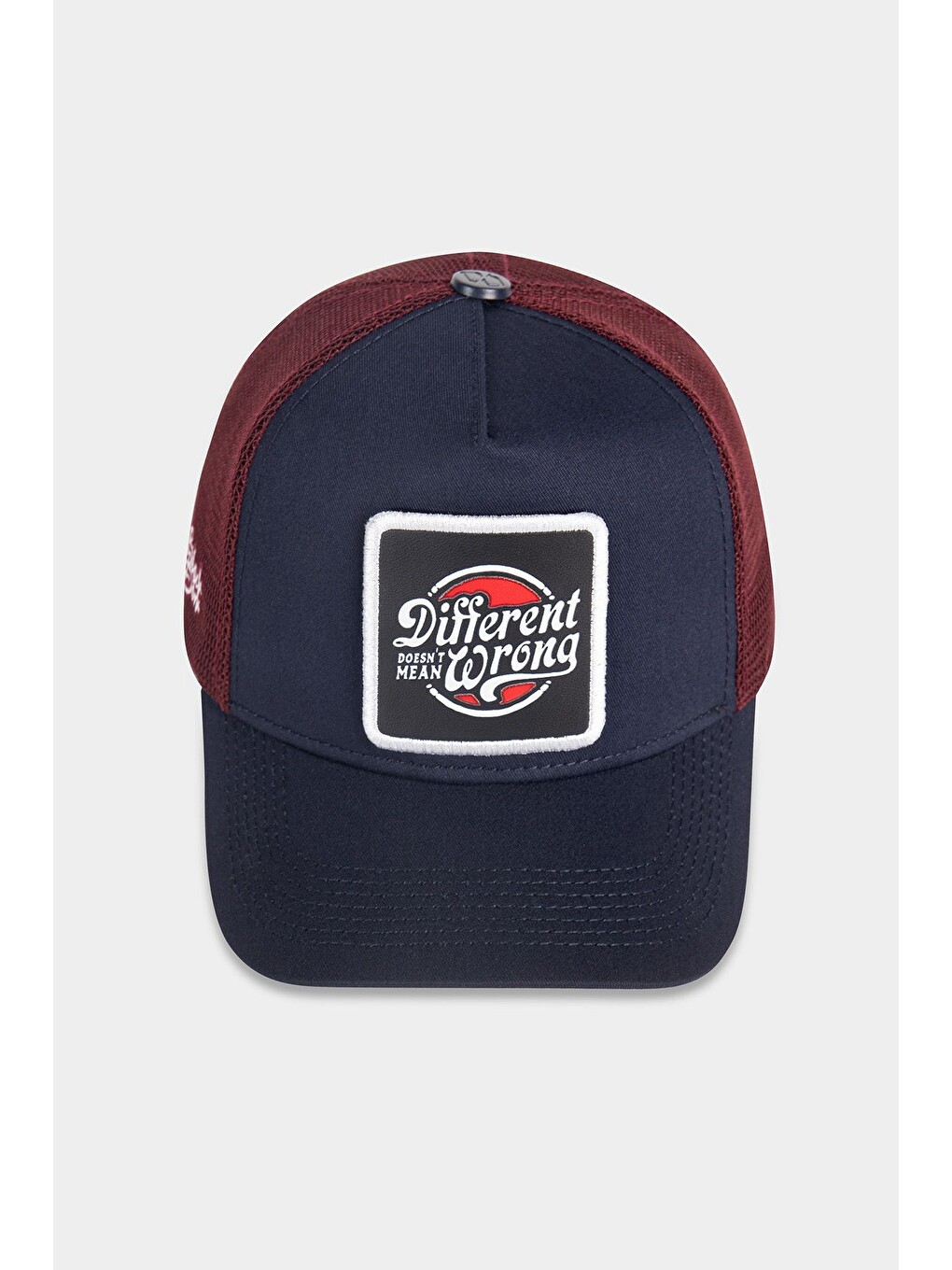 Different Wrong Logolu Lacivert-Bordo Trucker Şapka-4