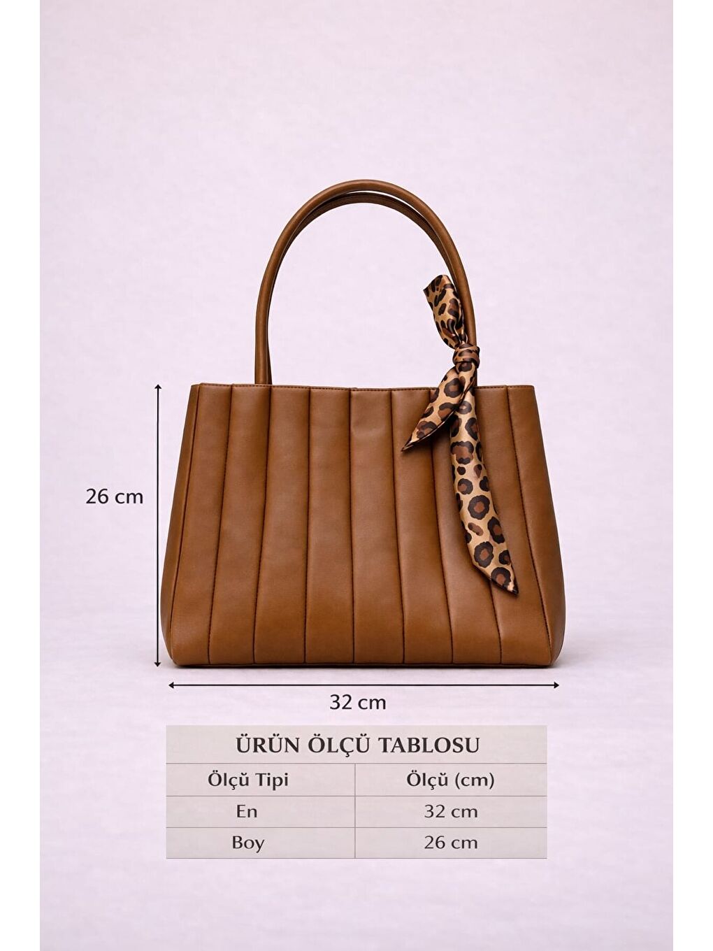 Kahverengi Kadın Piliseli Omuz Çantası ve Cüzdan Seti - Desenli Eşarp Detaylı El ve Kol Çantası 12678-4